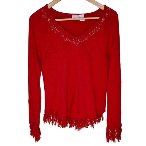 Xhilaration Y2K Fringe Beaded Boho Top - Picture 1 of 7